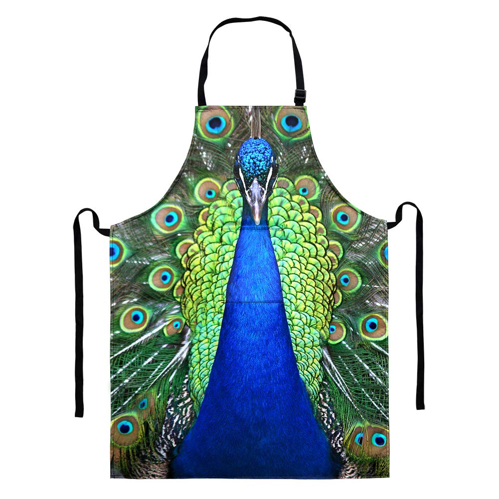 POLERO Unisex Long Apron with Adjustable Bib & Large Pocket - Durable Kitchen Cooking Apron for BBQ, Baking, Gardening & Home Use