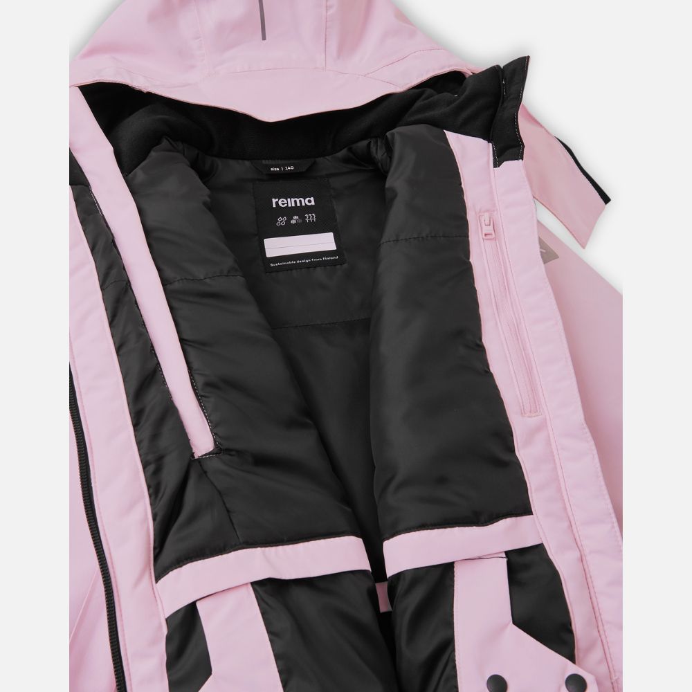 Reima Perille Girls Ski Jacket - Waterproof Winter Coat for Kids, Pale Rose - Warm Snow Jacket for Skiing, Snowboarding & Outdoor Activities