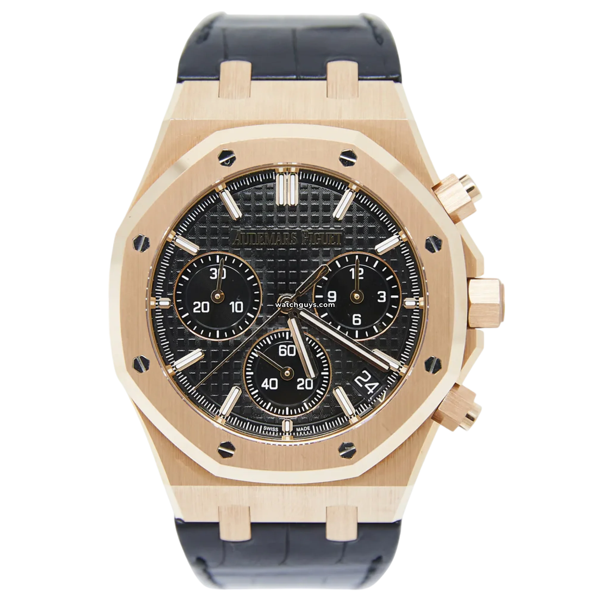 Audemars Piguet Royal Oak Chronograph 26240OR.OO.D002CR.02 Men's Luxury Watch - 18K Rose Gold, Blue Dial, Stainless Steel Bracelet - Perfect for Business Meetings, Gala Events & Luxury Collectors