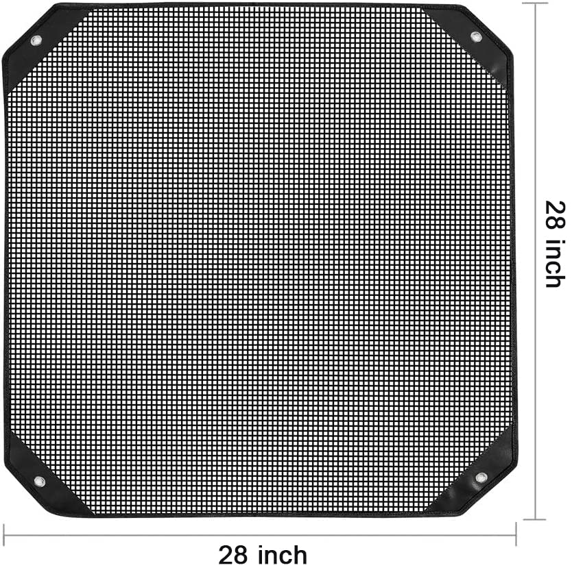 **28x28 Black Air Conditioner Cover - Leaf Guard for Central AC Units, Protects from Leaves, Cottonwood & Debris - Ideal for Outdoor Use in All Seasons**