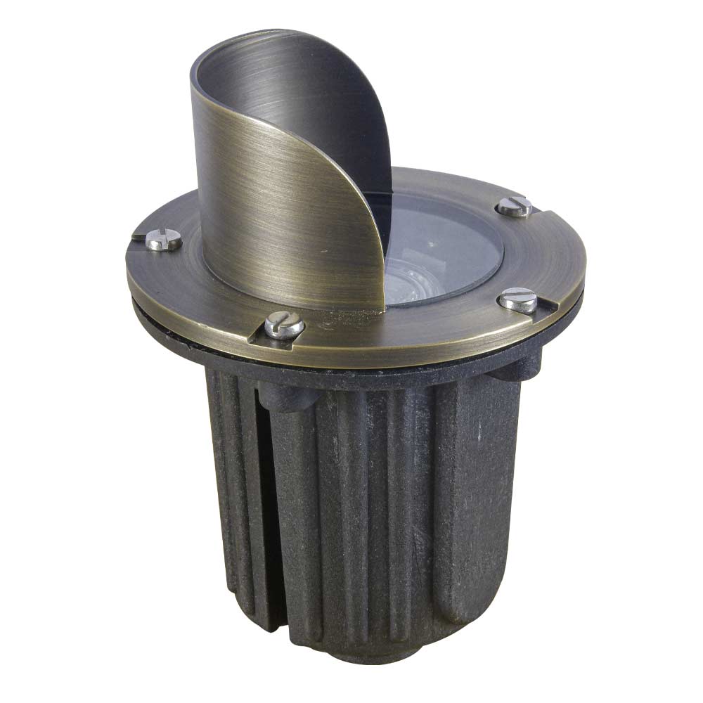 12V LED Landscape In-Ground Well Light - Half Moon Head Brass Outdoor Lighting for Garden, Pathway, and Yard Decoration