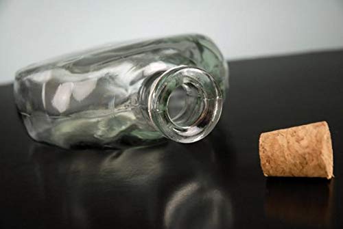 12 Fiji Clear Glass 4-Inch Bottles 6oz - Premium Empty Glass Containers for DIY Crafts, Essential Oils, Candles & Home Decor - Perfect for Wedding Favors, Party Decorations & Gift Packaging