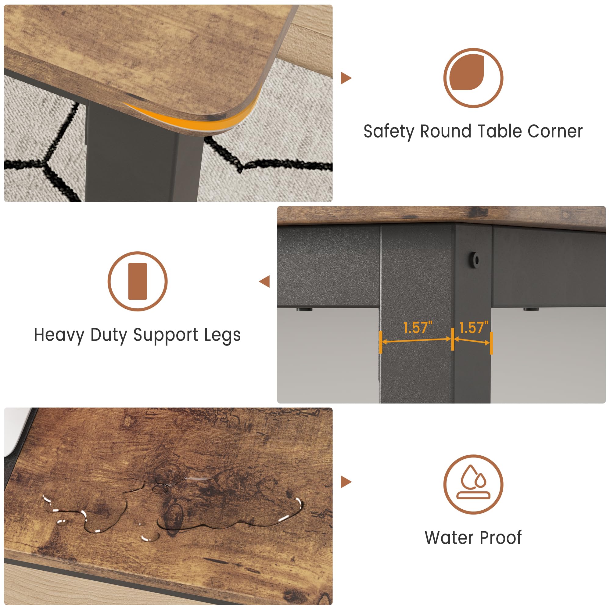 63 Inch Large Computer Desk for Home Office - Black Metal Frame Gaming & Writing Workstation, Modern Simple Style Study Desk (31.5