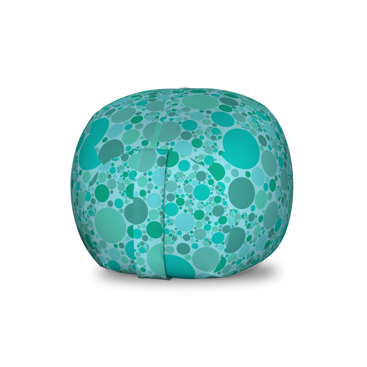 Ambesonne Abstract Storage Toy Bag Chair - Washable Stuffed Animal Organizer with Random Circular Blobs Design, Small Size in Dark Seafoam Green | Perfect for Kids' Room, Playroom & Nursery Organization