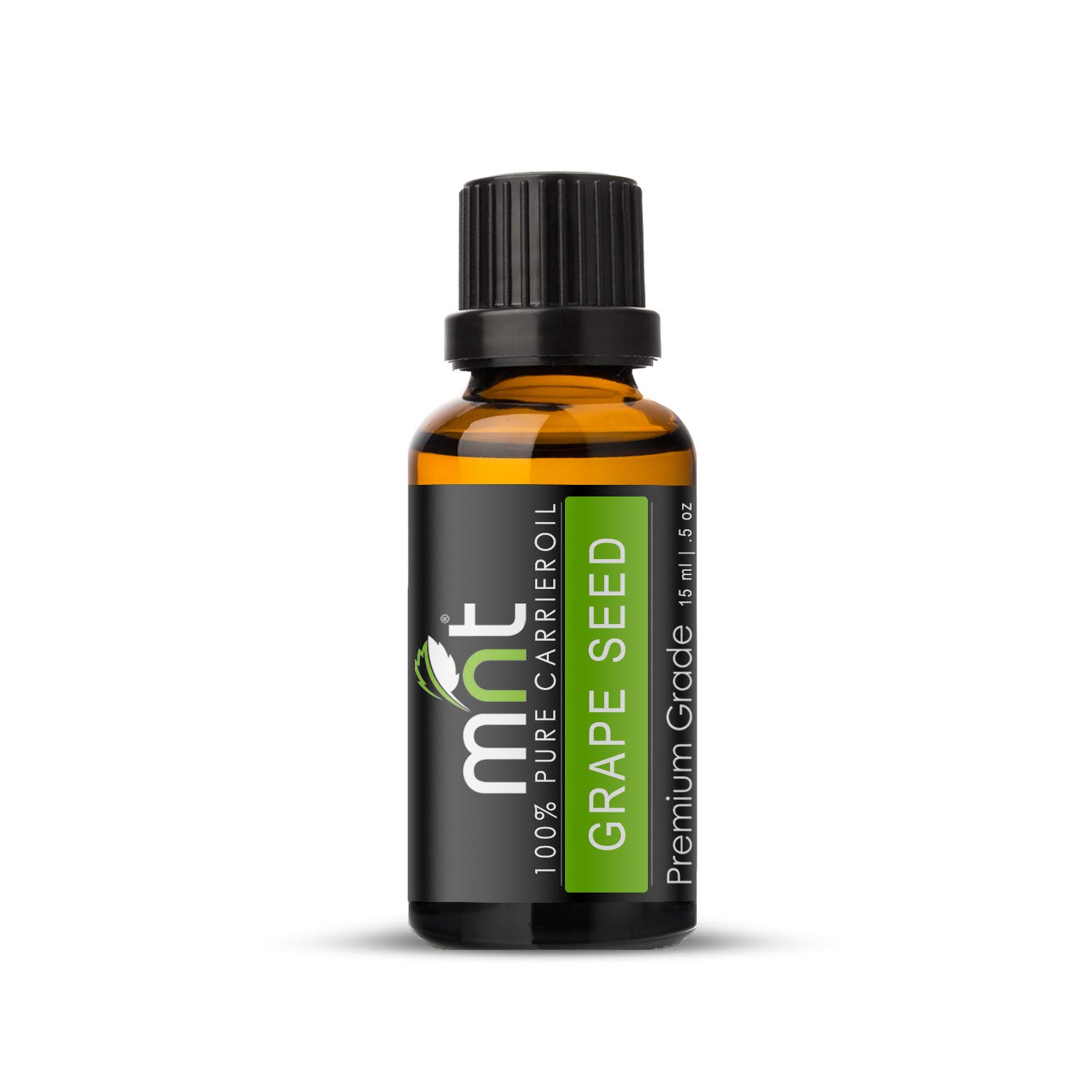 100% Pure & Natural MNT Grape Seed Cold-Pressed Carrier Oil - Organic Facial & Body Oil for Acne Treatment, Healthy Skin & Hair Growth (15ml) | Perfect for DIY Skincare, Massage & Aromatherapy