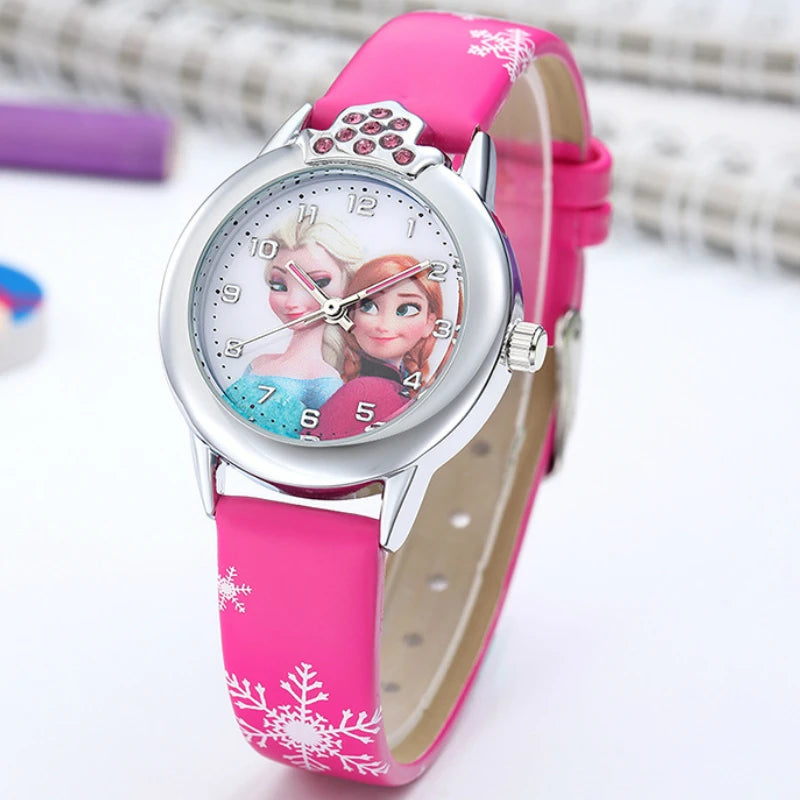 Premium Frozen-Themed Wristwatch for Kids & Collectors - Disney Inspired Elsa Anna Watch - Perfect for Birthday Gifts, Cosplay & Movie Fans (Blue/White)