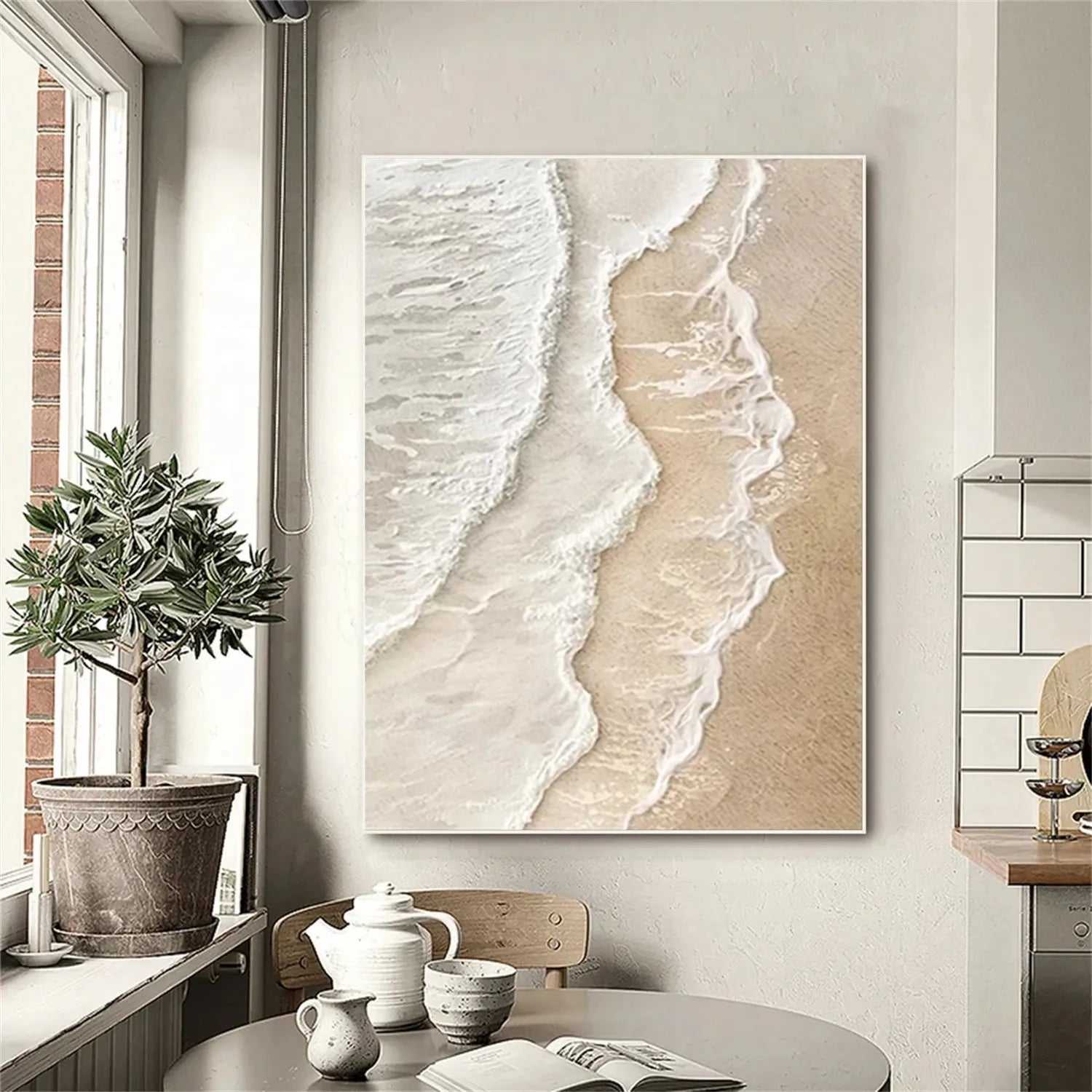 Ocean and Sky Painting #OS 206 - Handmade Canvas Wall Art for Home Decor, Office, Living Room, Bedroom