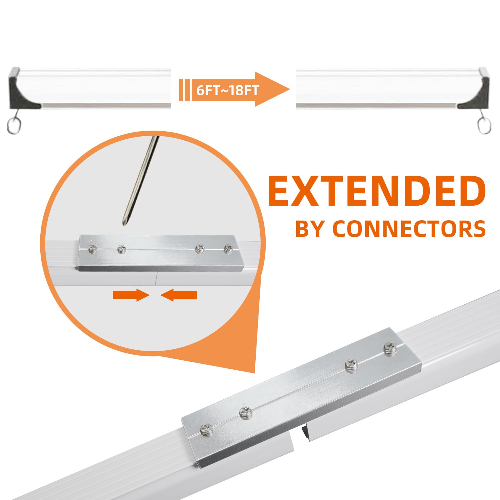 Easy to Install Ceiling & Wall Mount Curtain Track - White Room Divider for Living Room, Bedroom & Shower (3FT to 6FT) | Perfect for Home Partition, Privacy Screen & Decorative Drapes