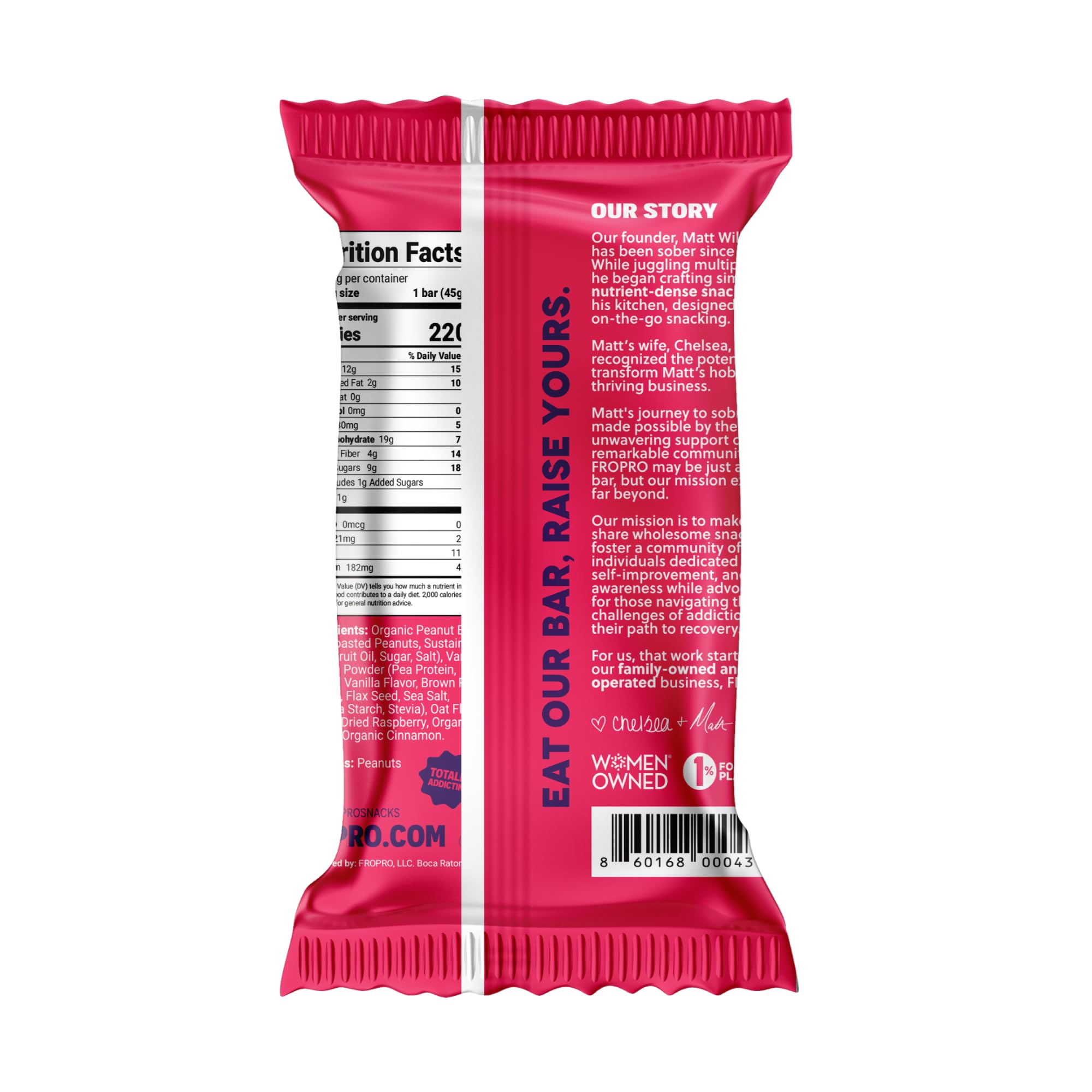 FROPRO Plant Protein Snack Bars - Vegan Protein Bars, All-Natural, Gluten Free, Dairy Free, Soy Free, Low Calorie High Protein Snacks | PB & J Flavor, 12 Pack | Perfect for Post-Workout, Healthy On-The-Go Snacking & Weight Management