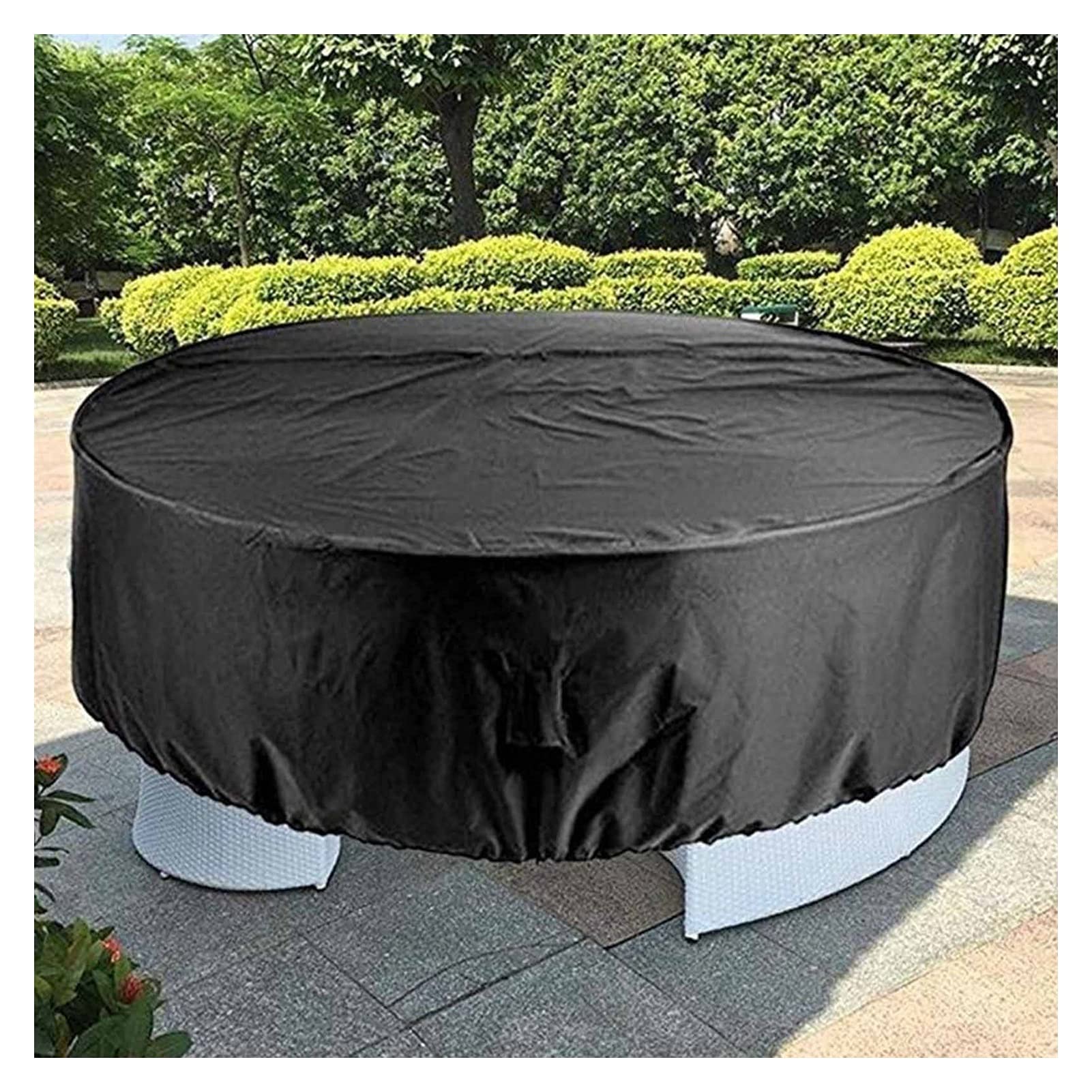 **Waterproof Outdoor Furniture Cover for Table & Chairs - Heavy-Duty Oxford Cloth Garden Furniture Protector (140x90cm, Black) - Perfect for Patio, Deck, and Backyard Use**