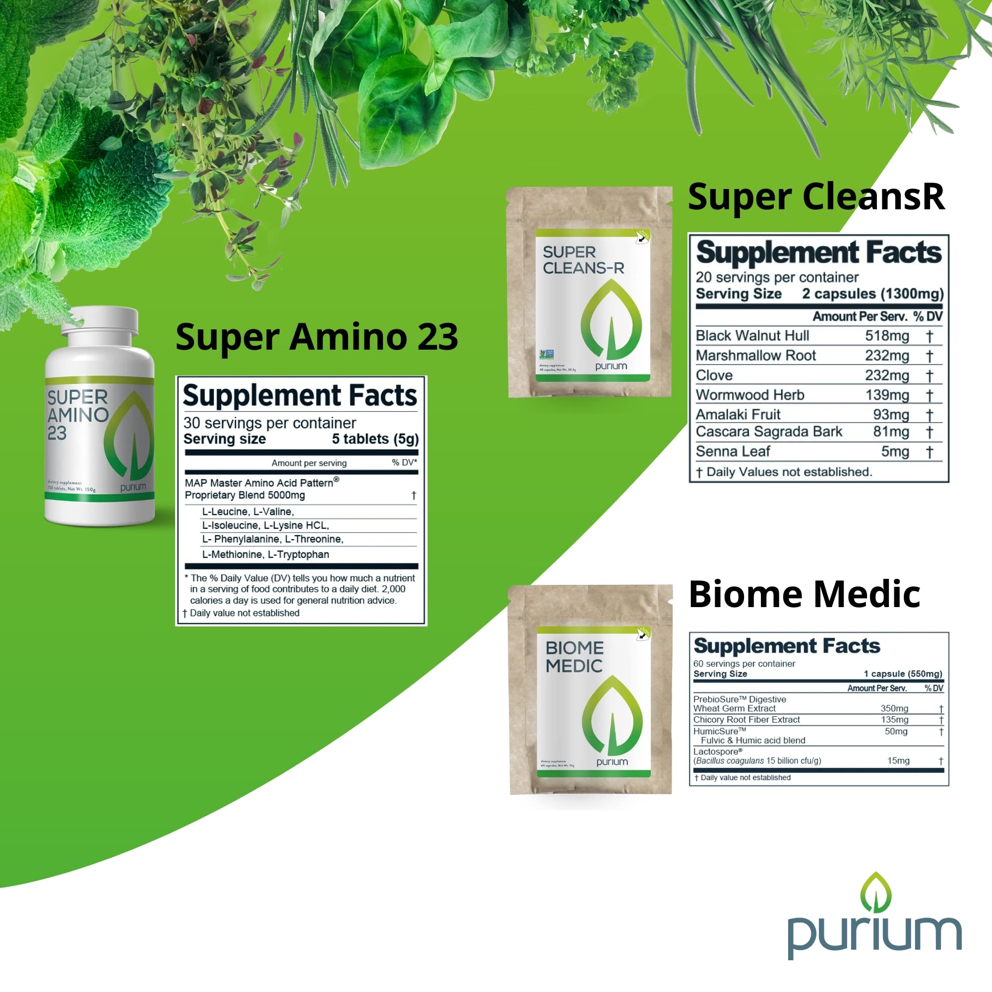 Purium Detox & Fitness Bundle - Apple Berry Power Shake, Apothe-Cherry, Super Amino 23, Super CleansR, Biome Medic & Blender Bottle for Weight Loss & Gut Health | Perfect for Post-Workout Recovery & Daily Cleansing Routine