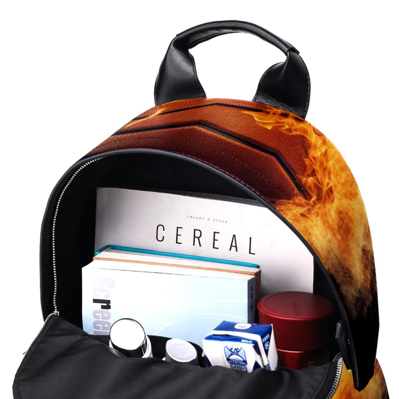 Stylish Flame & Retro Basketball Backpack - Durable Travel & Work Backpack for Men & Women - Perfect for Commuting, Gym, School & Outdoor Adventures