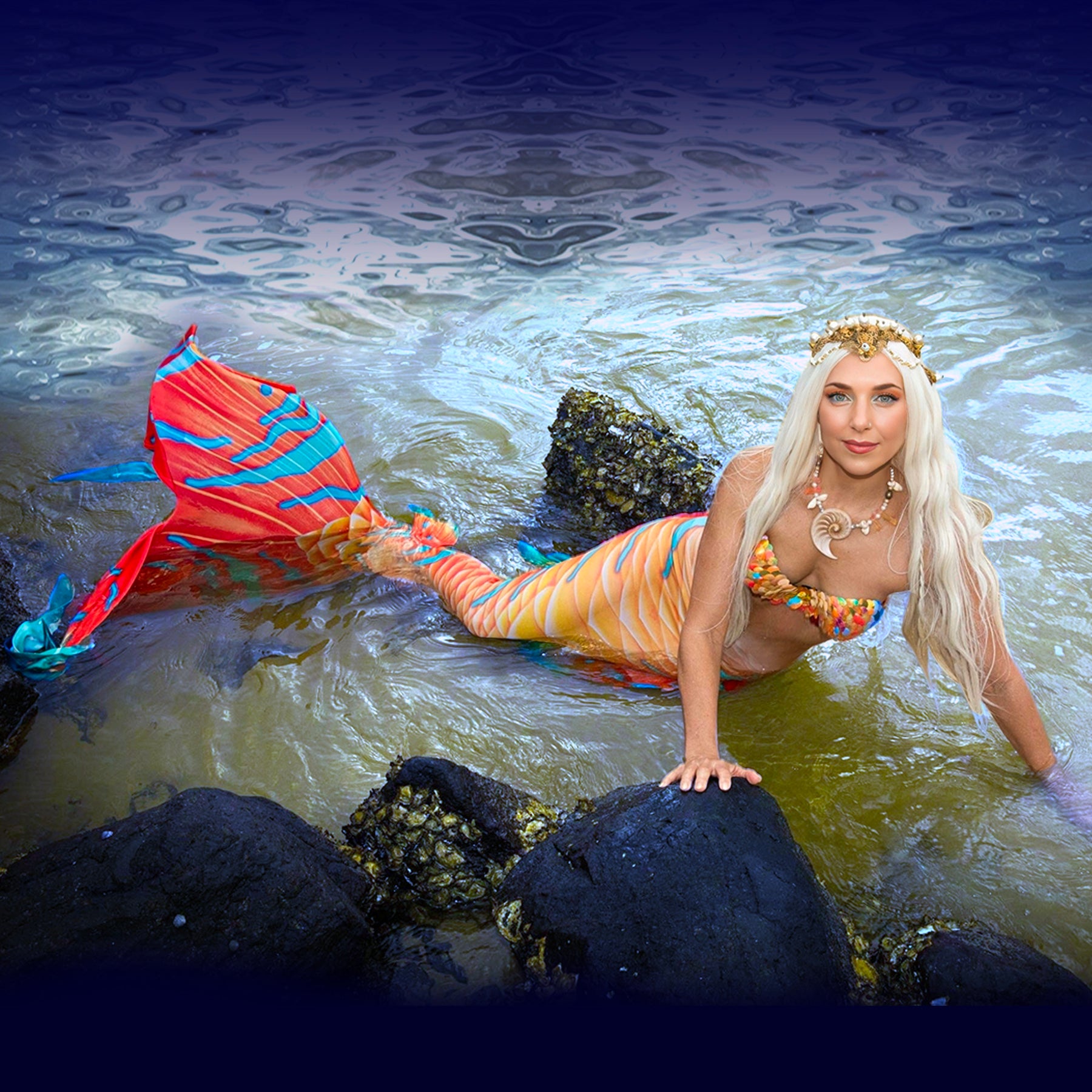 Hannah Mermaid Lotus GalleryTail by Cape Cali - Premium Mermaid Tail for Swimming, Cosplay & Fantasy Photography - Perfect for Pool Parties, Underwater Shoots & Themed Events