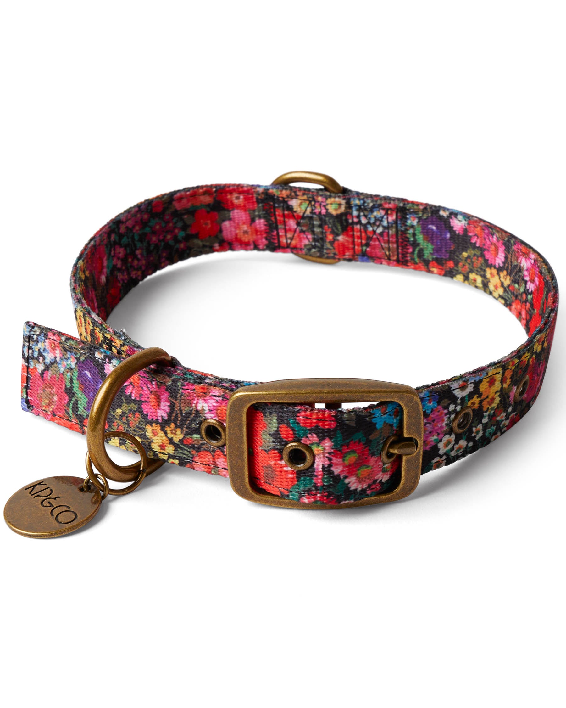 Forever Floral Black Dog Collar - Adjustable Pet Collar with Durable Nylon & Floral Pattern for Small Medium Large Dogs - Perfect for Walks, Training & Everyday Wear