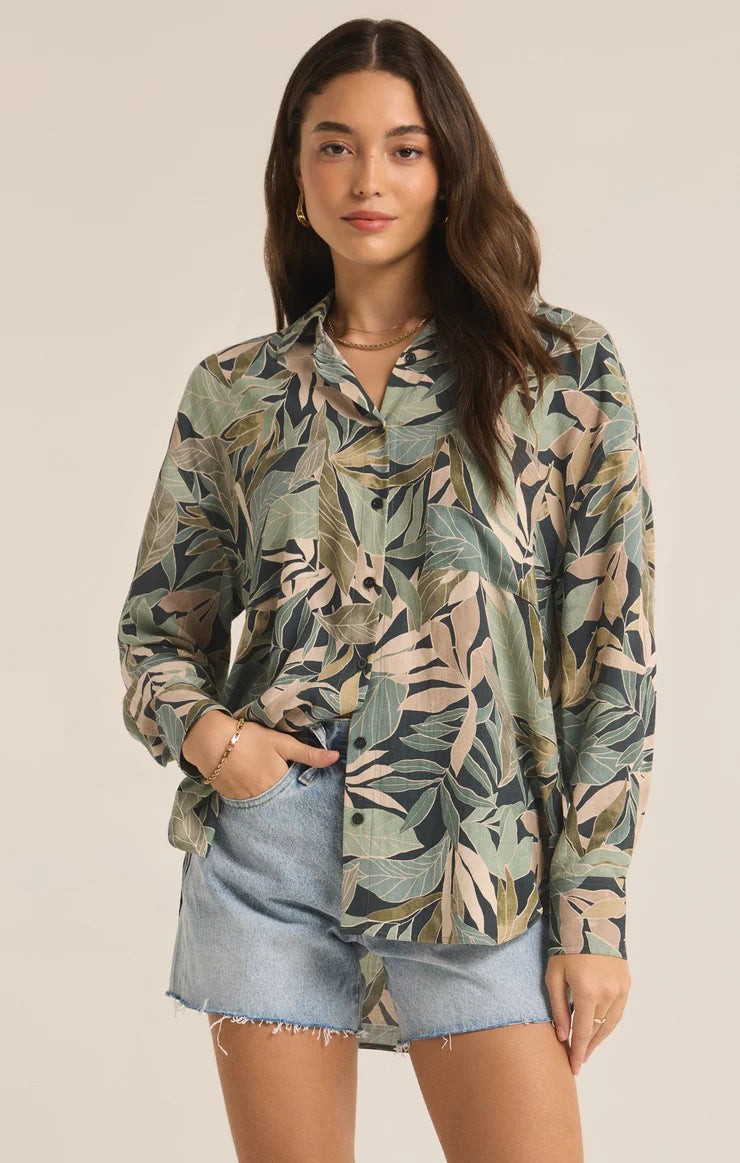 Z Supply Women's Colbie Cusco Top - Soft Cotton Short Sleeve Blouse for Casual Wear, Work & Date Night Outfits
