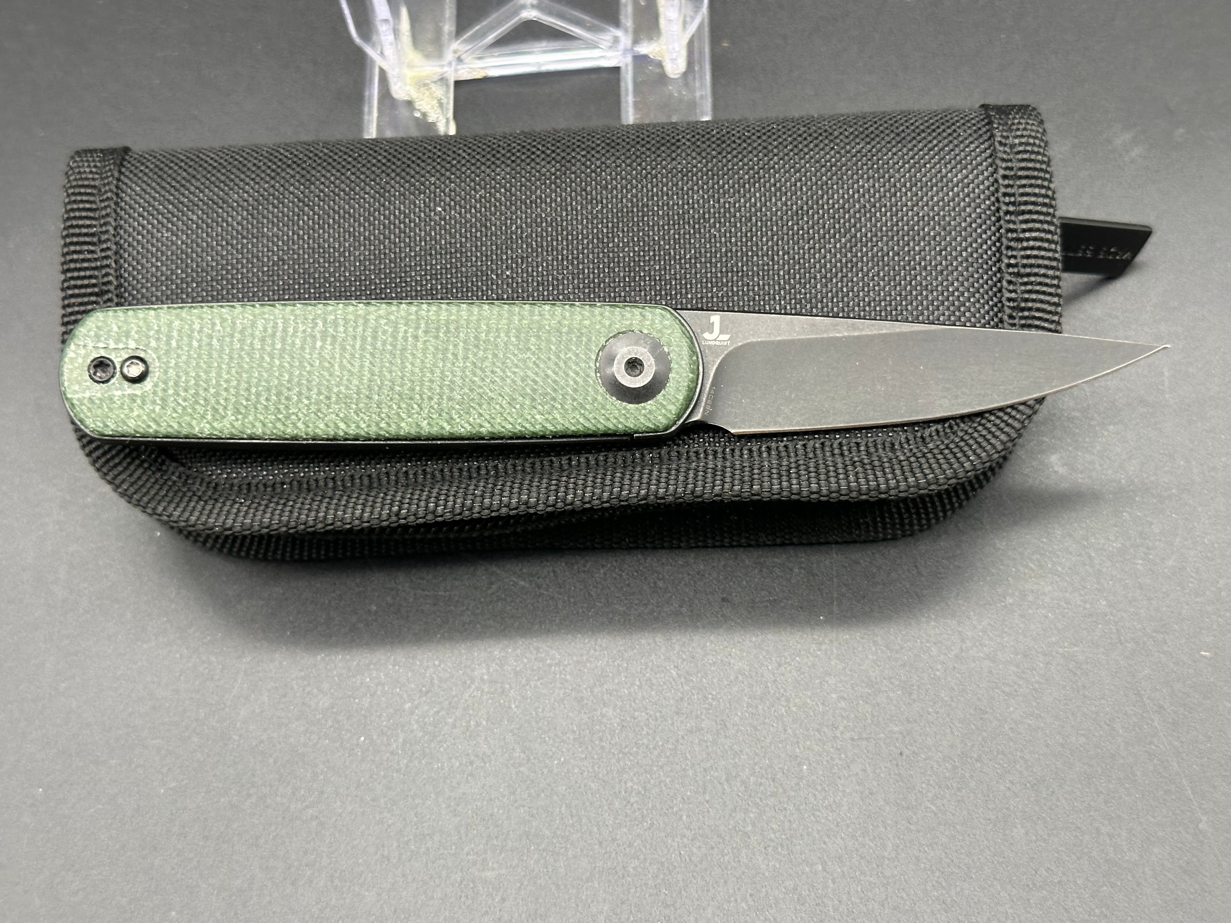 CIVIVI Lumi Top Flipper Pocket Knife - Dark Green Micarta Handle, 2.56