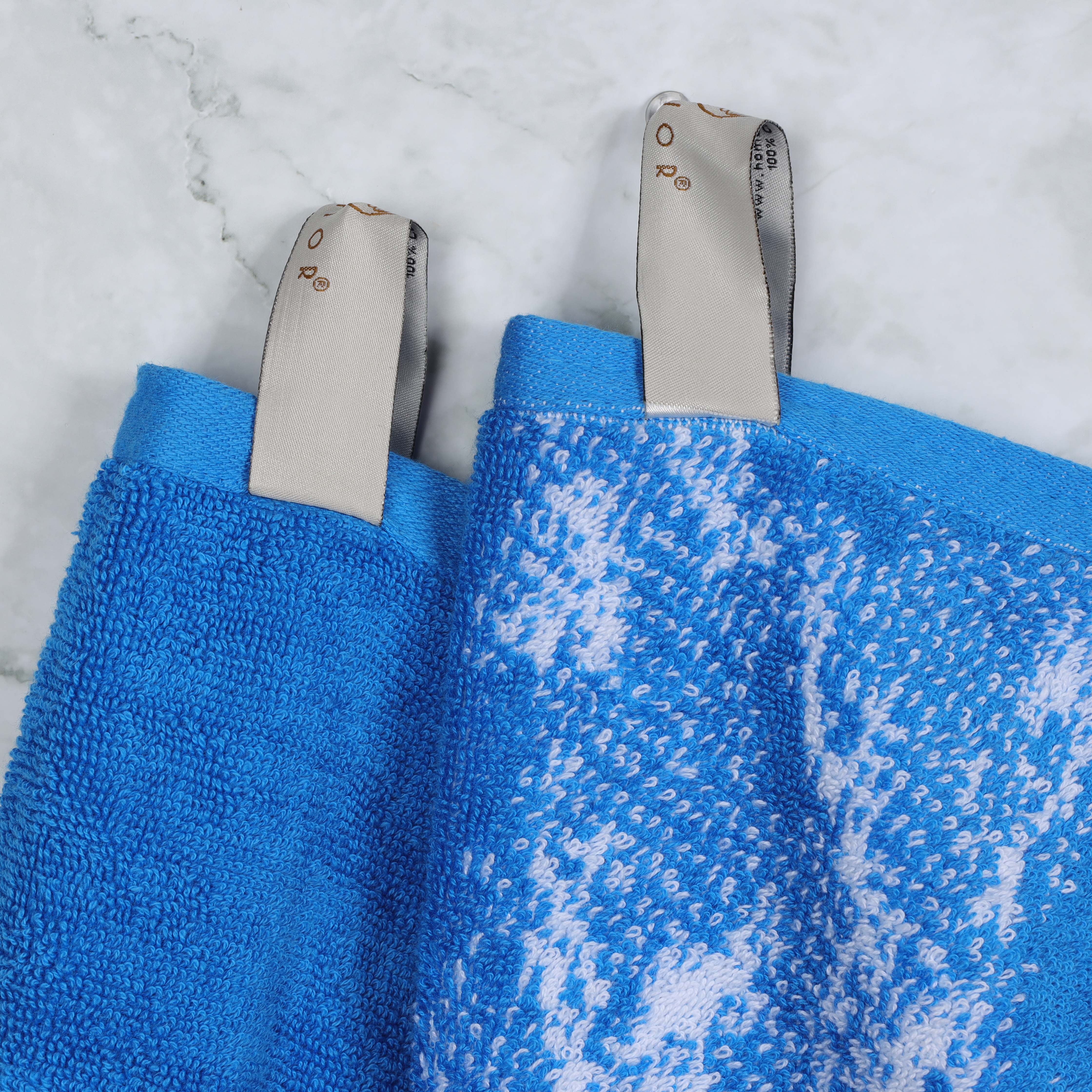 Premium 4-Piece Cotton Bath Towel Set - Soft & Absorbent Solid & Marble Design - Perfect for Spa, Bathroom & Luxury Home Decor