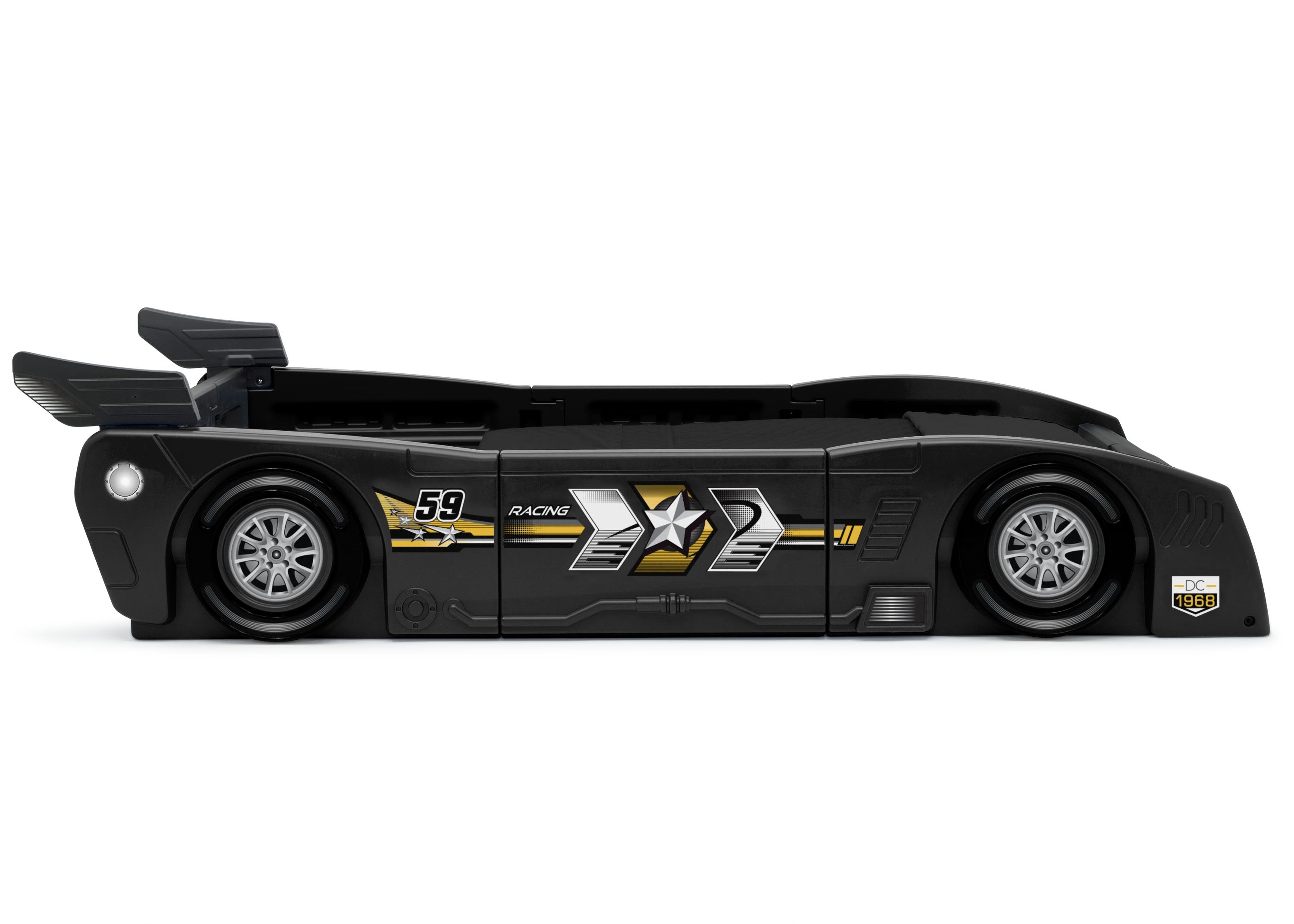 Grand Prix Race Car Toddler to Twin Bed - Convertible Kids Bed for Boys & Girls - Perfect for Nursery, Bedroom, and Playroom Decor