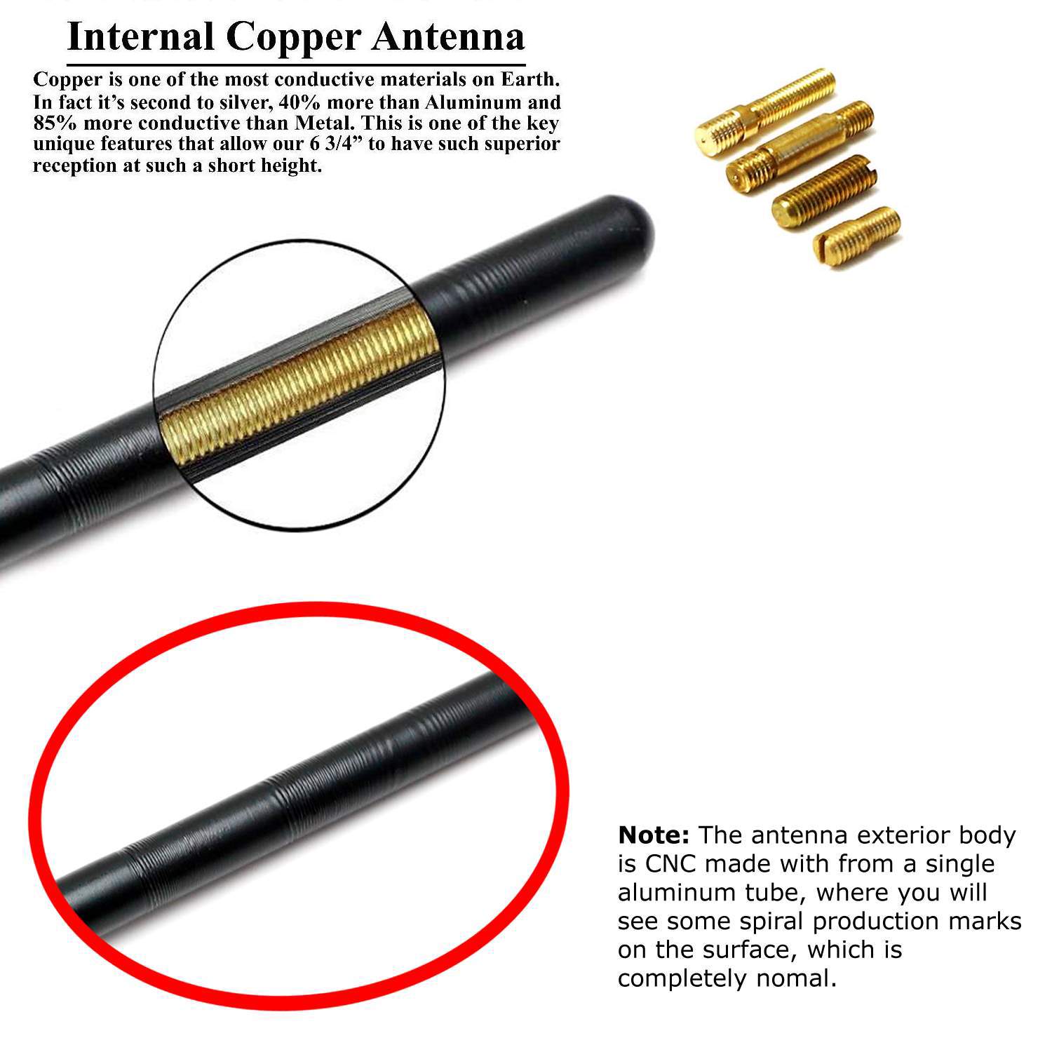 4 Inch Universal Short Car Radio Antenna Topper for Truck, SUV, Jeep - Matte Black Finish - Perfect for Off-Roading & Daily Commuting