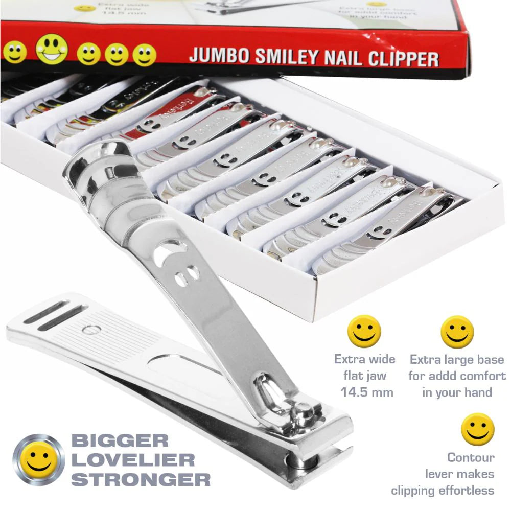 Premium Berkeley Jumbo Smiley Nail Clippers - Straight Edge for Strong Thick Nails - Perfect for Men, Women & Seniors - Ideal for Home, Travel & Grooming Kits