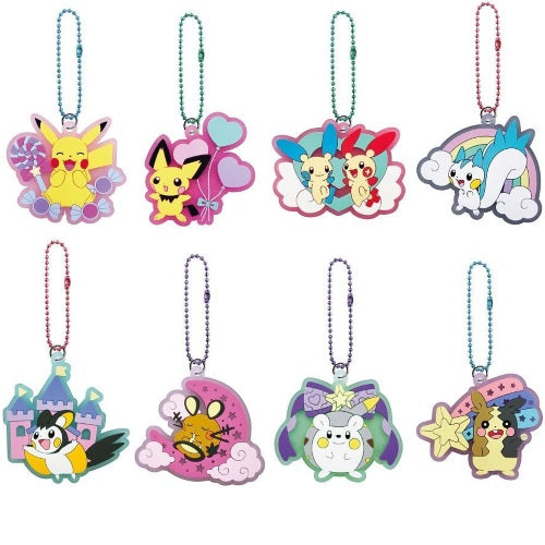Pokemon Electric Series SK Japan Glitter Rubber Keychain - Cute Anime Keyring for Backpacks, Bags & Gifts | Pokemon Collectible Accessories for Fans