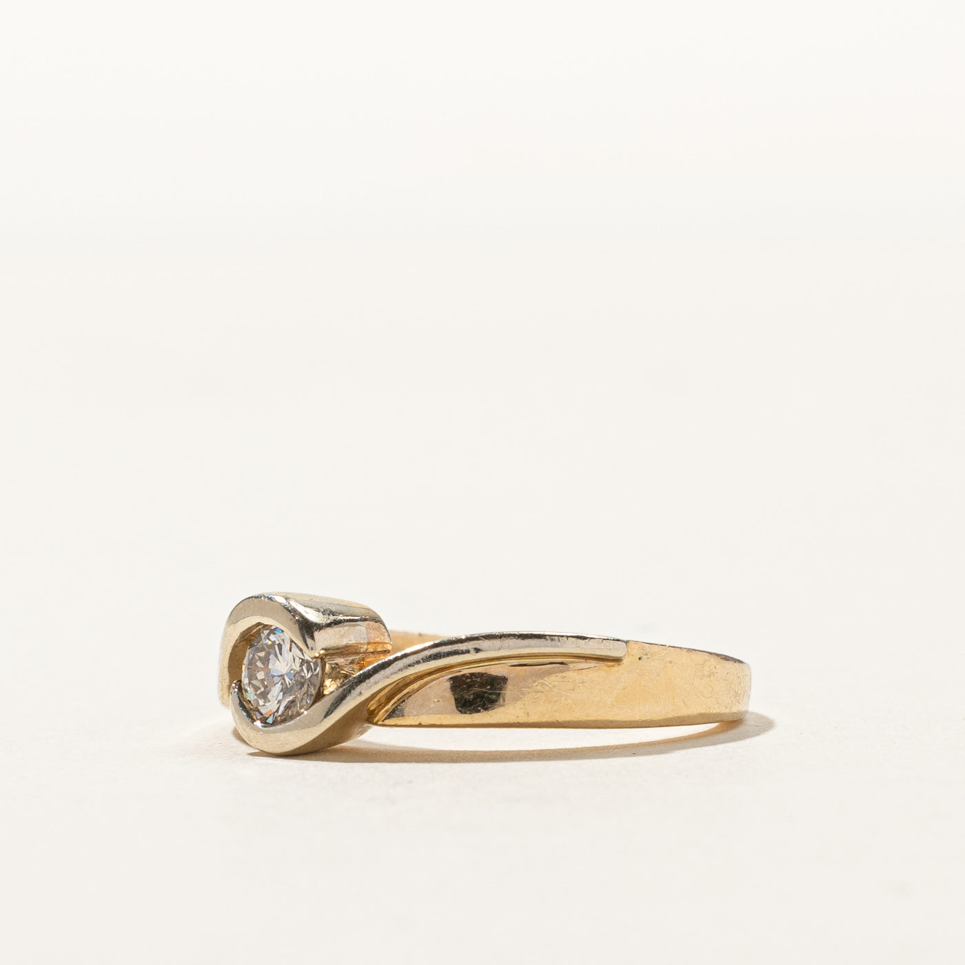 0.20ct Semi Bezel Diamond Bypass Ring - Size 5.75 | Elegant Engagement, Wedding, or Anniversary Jewelry Gift for Women