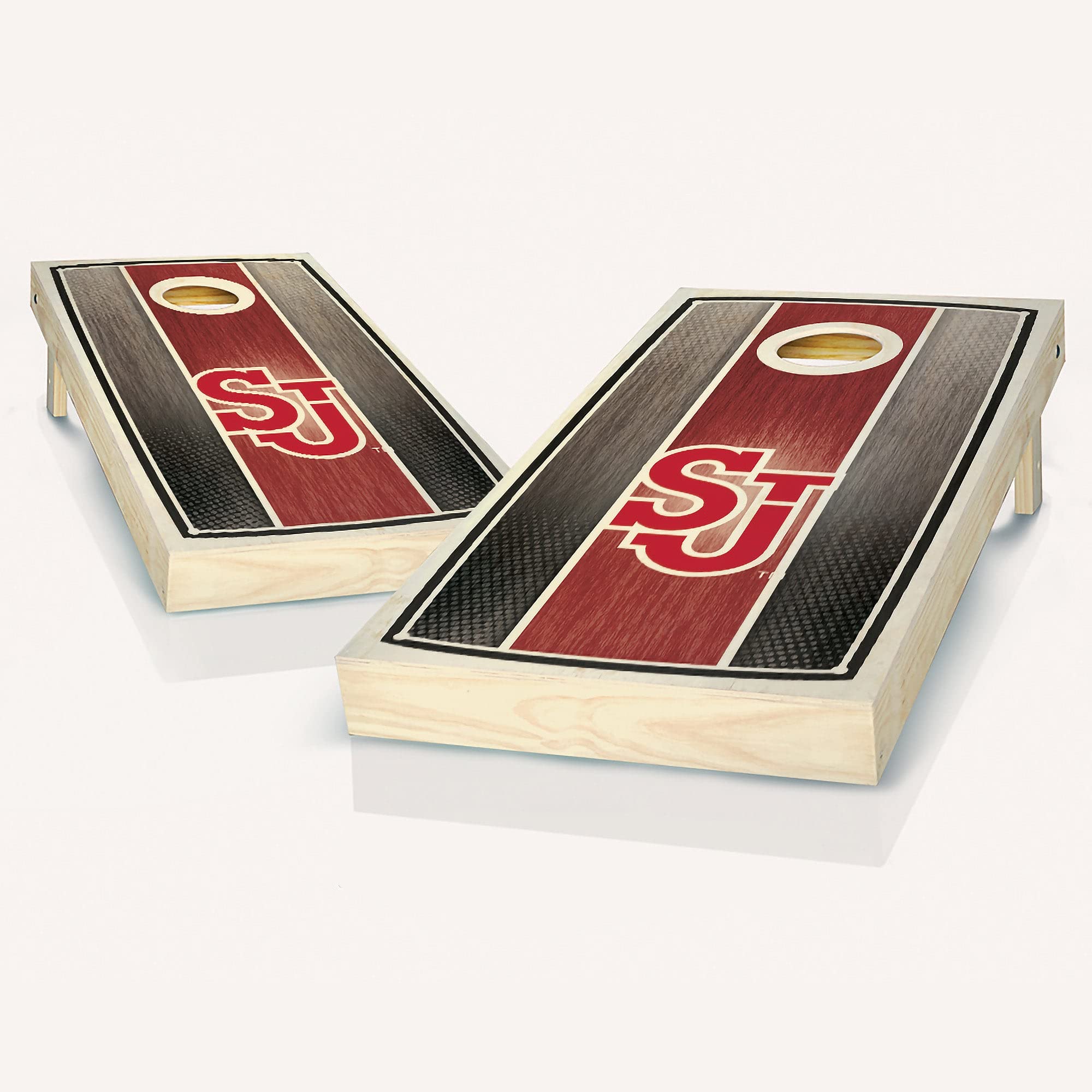 St. Johns Stained Stripe Cornhole Board Set - Premium Custom Regulation Size Cornhole Game with Team Logo Design - Perfect for Backyard Parties, Tailgating & Outdoor Events