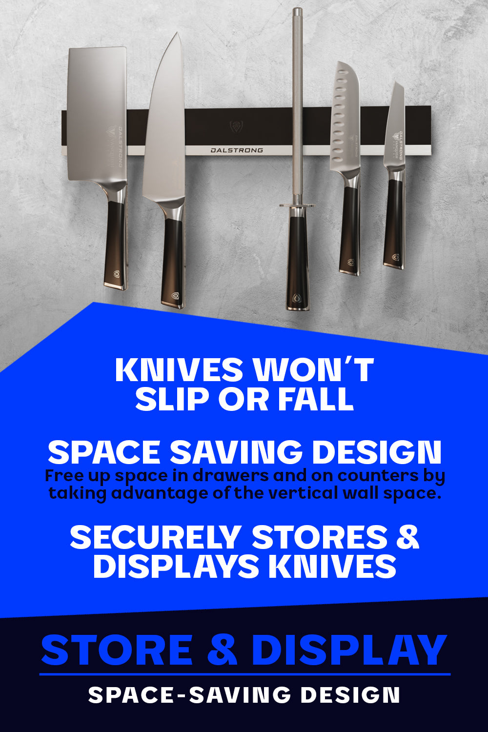 Dalstrong Magnetic Knife Holder - Strong Wall Mounted Silicone Knife Bar for Kitchen Storage | Perfect for Chefs, Home Cooks & Professional Kitchens