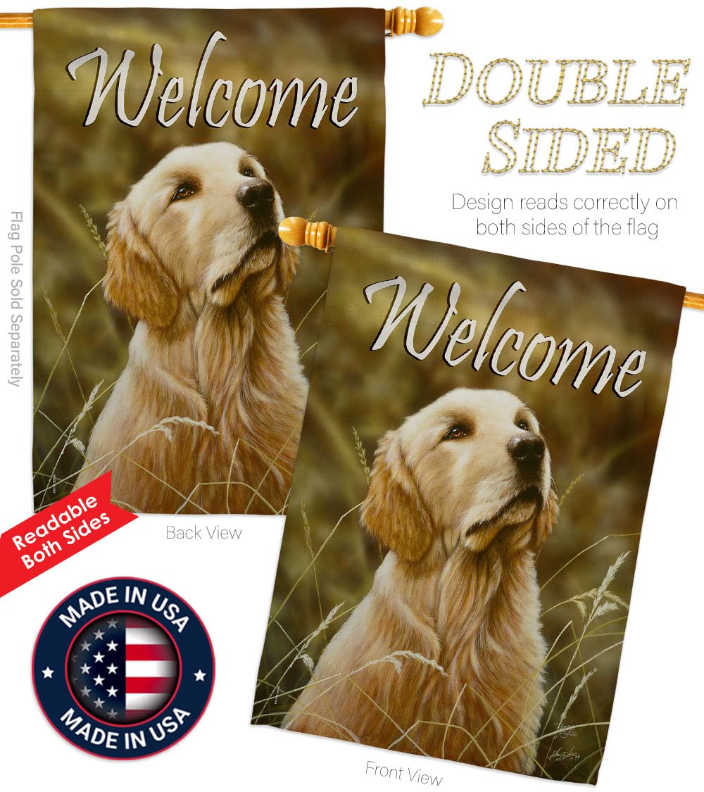 Yellow Lab Nature Pets House Flag Set 28