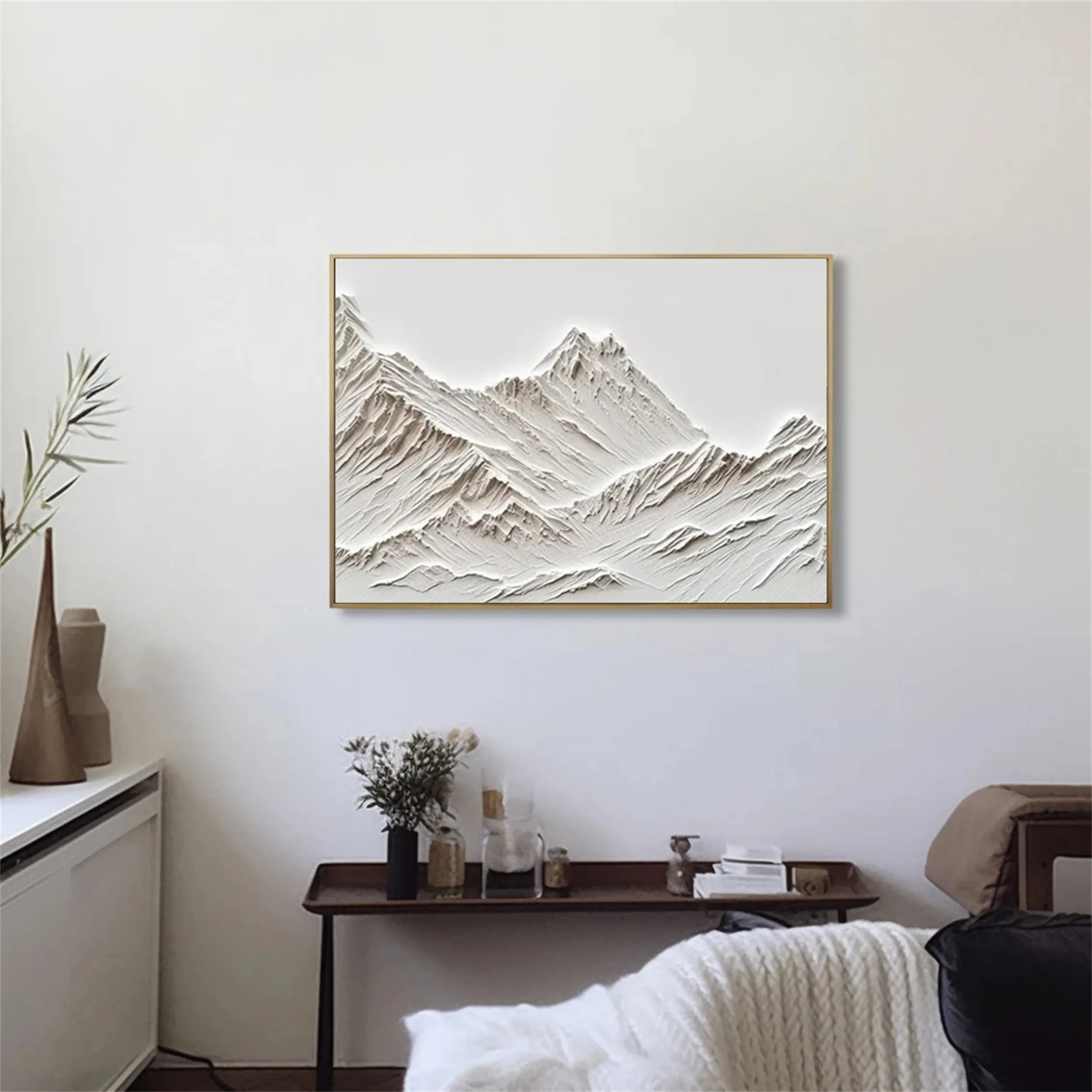 Minimalist Textured Plaster Art Painting - Modern Abstract Wall Decor for Living Room, Bedroom & Office #MM258