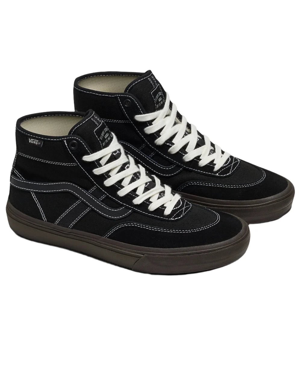 VANS Crockett High Decon Shoes for Men - Black/Chocolate Skateboarding Sneakers | Comfortable & Durable for Streetwear & Casual Wear