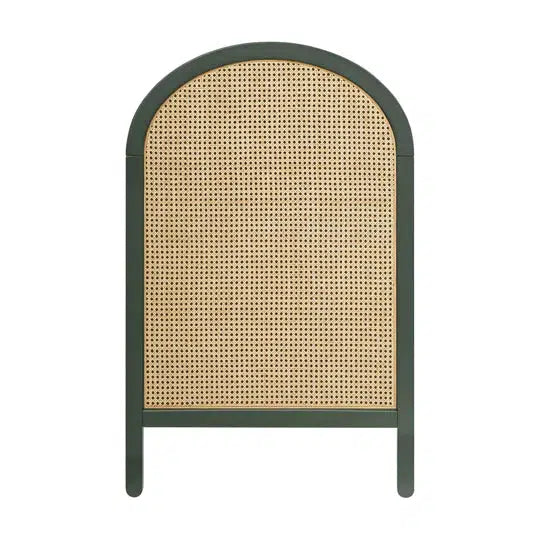 Babyletto Bondi Cane 3-in-1 Convertible Crib - Forest Green with Natural Cane | Eco-Friendly Nursery Furniture for Newborn to Toddler | Perfect for Modern Baby Rooms & Daycare Centers