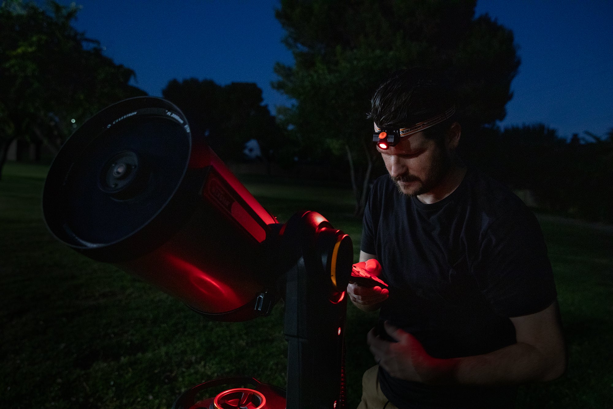 Best Night Vision Red Headlamp for Hunting & Camping - Hands-Free LED Headlight with Adjustable Strap - Perfect for Outdoor Adventures, Night Fishing & Emergency Use