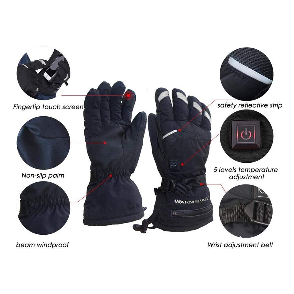 Rechargeable Battery Heated Gloves for Men - Winter Motorcycle Riding, Skiing, Snowboarding & Outdoor Activities - Warm Electric Heating Gloves for Cold Weather Cycling, Scooter & Snow Sports