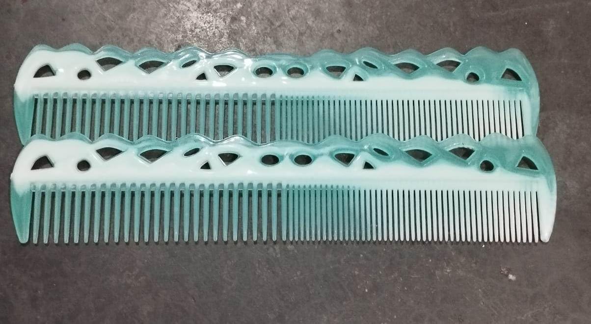 Premium Plastic Hair Combs for Men & Women - Eco-Friendly Green Color | Detangling, Styling & Travel Essential for Home, Salon & On-the-Go