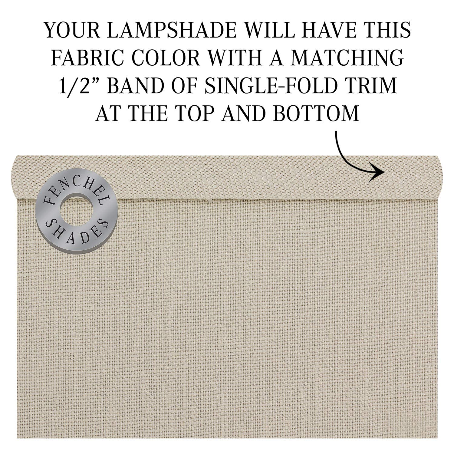 6x10x8 Inch Designer Linen Lampshade with Spider Attachment - 0.4 Inch Harp Fit for Table & Floor Lamps - Natural Fabric for Living Room, Bedroom & Office Lighting