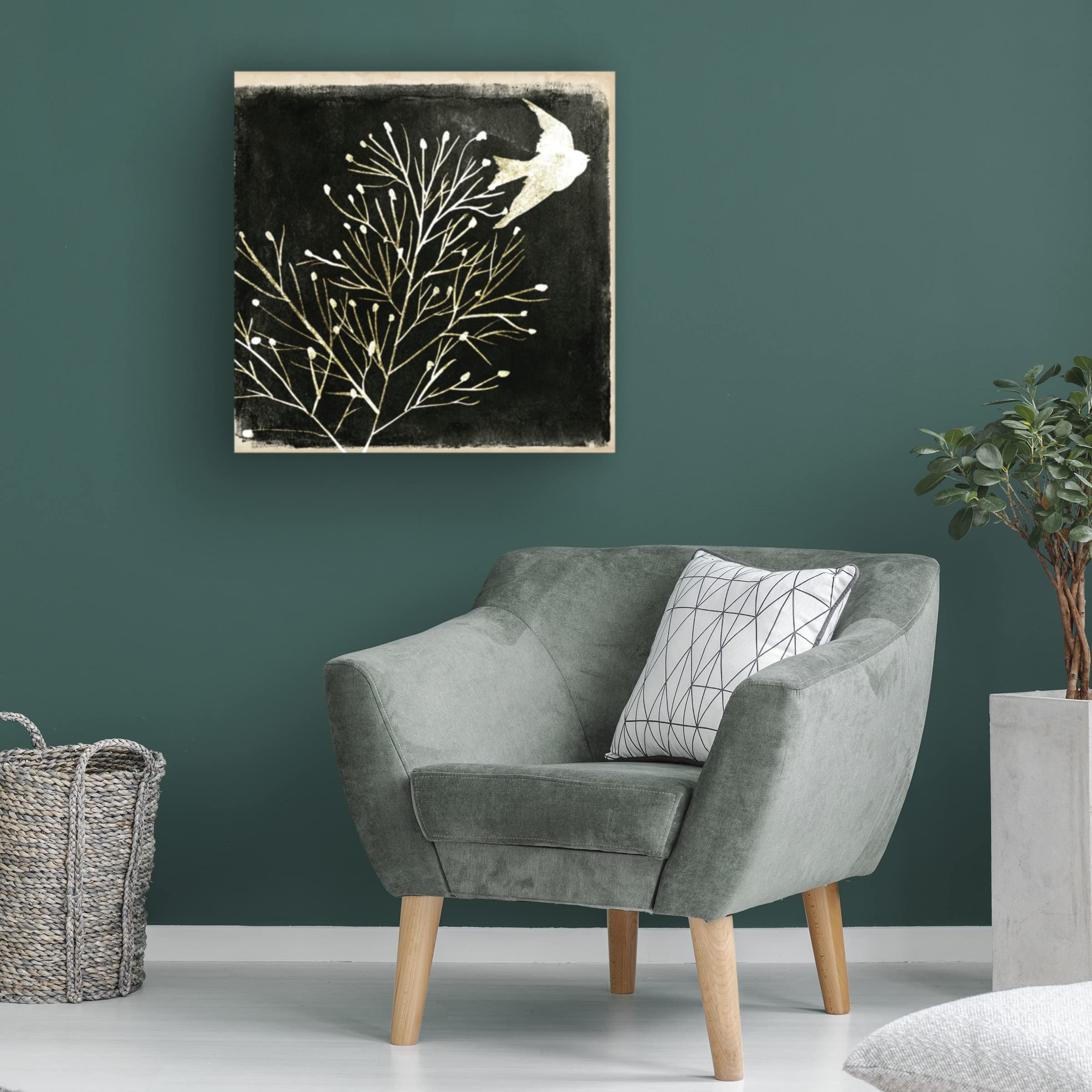 Trademark Fine Art 'Black Night I' Canvas Wall Art by Melissa Wang - Modern Abstract Painting for Living Room, Bedroom & Office Decor