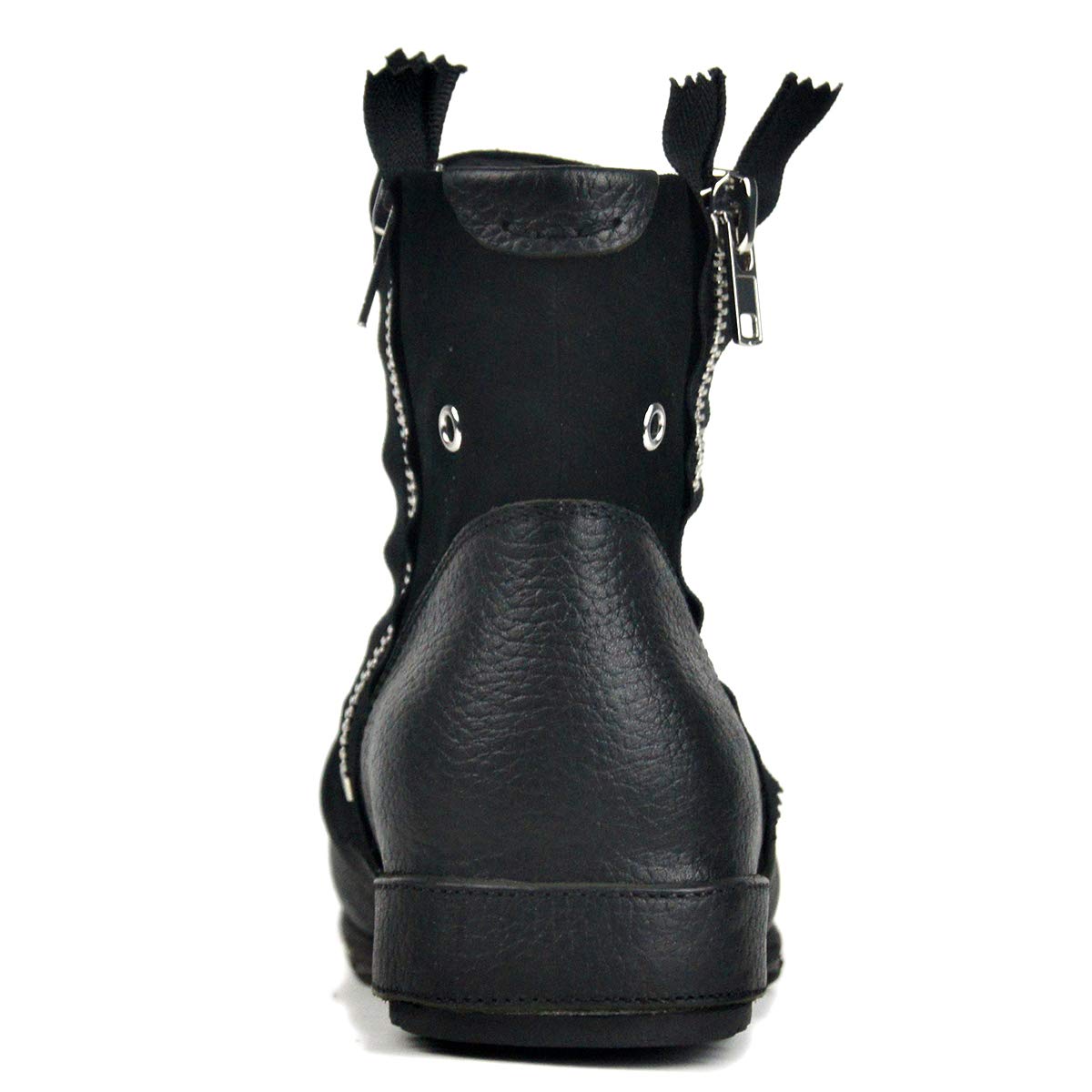 OSSTONE Men's Fashion Leather Chukka Boots with Zipper - Casual Motorcycle Shoes OS-5008-8-US - Perfect for Riding, Daily Wear & Outdoor Activities