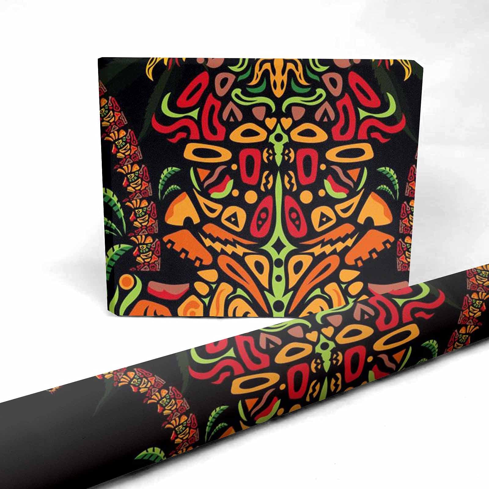 Psychedelic Leaf Pattern Wrapping Paper Roll - 3 Sheets for Anniversary, Holidays, Christmas & Birthday Gifts | Eco-Friendly Decorative Gift Wrap for Party Favors, Present Packaging & Craft Projects