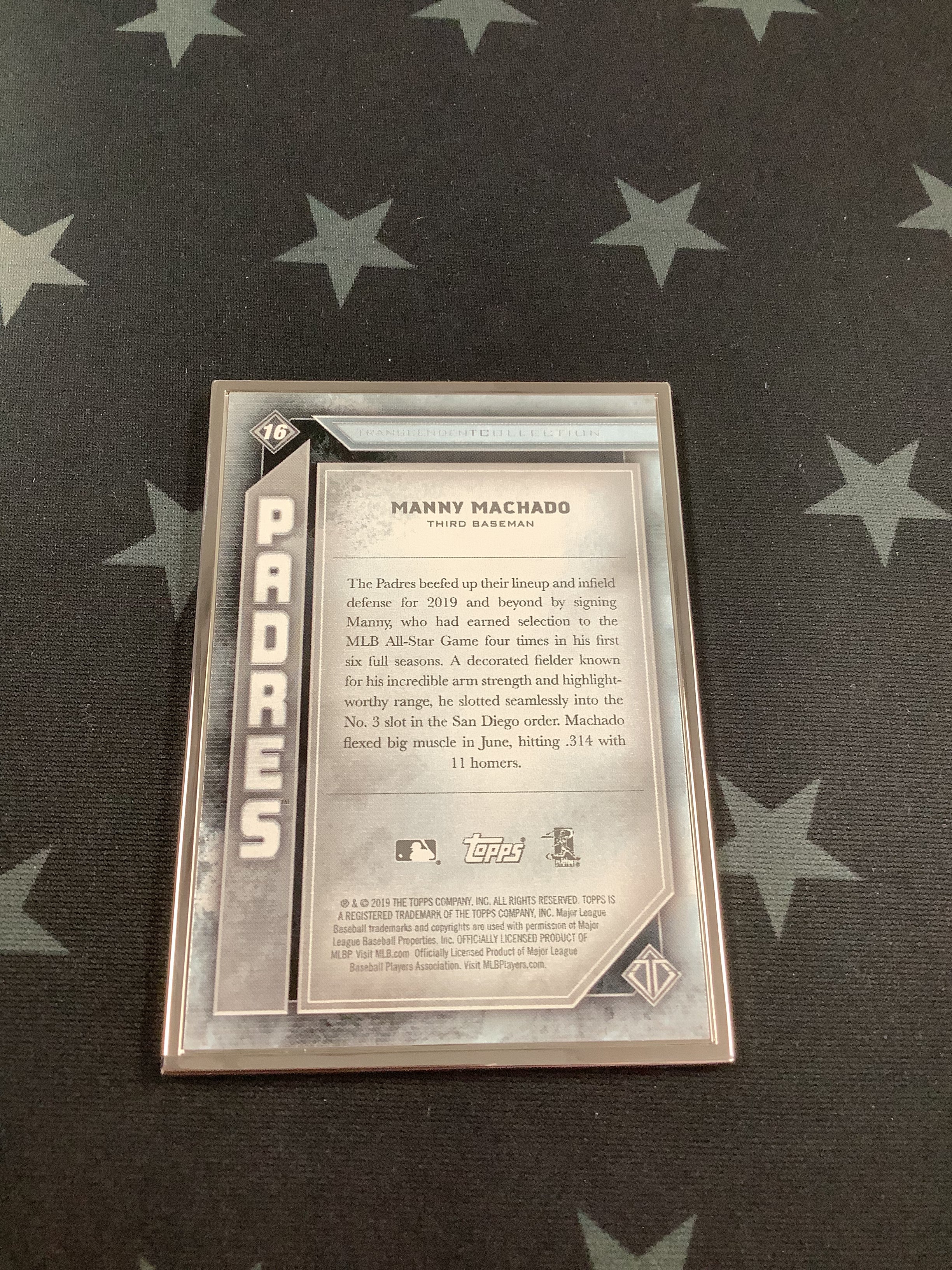 2019 Manny Machado Transcendent Collection Baseball Card #16/100 - Rare Limited Edition for MLB Collectors & Sports Fans