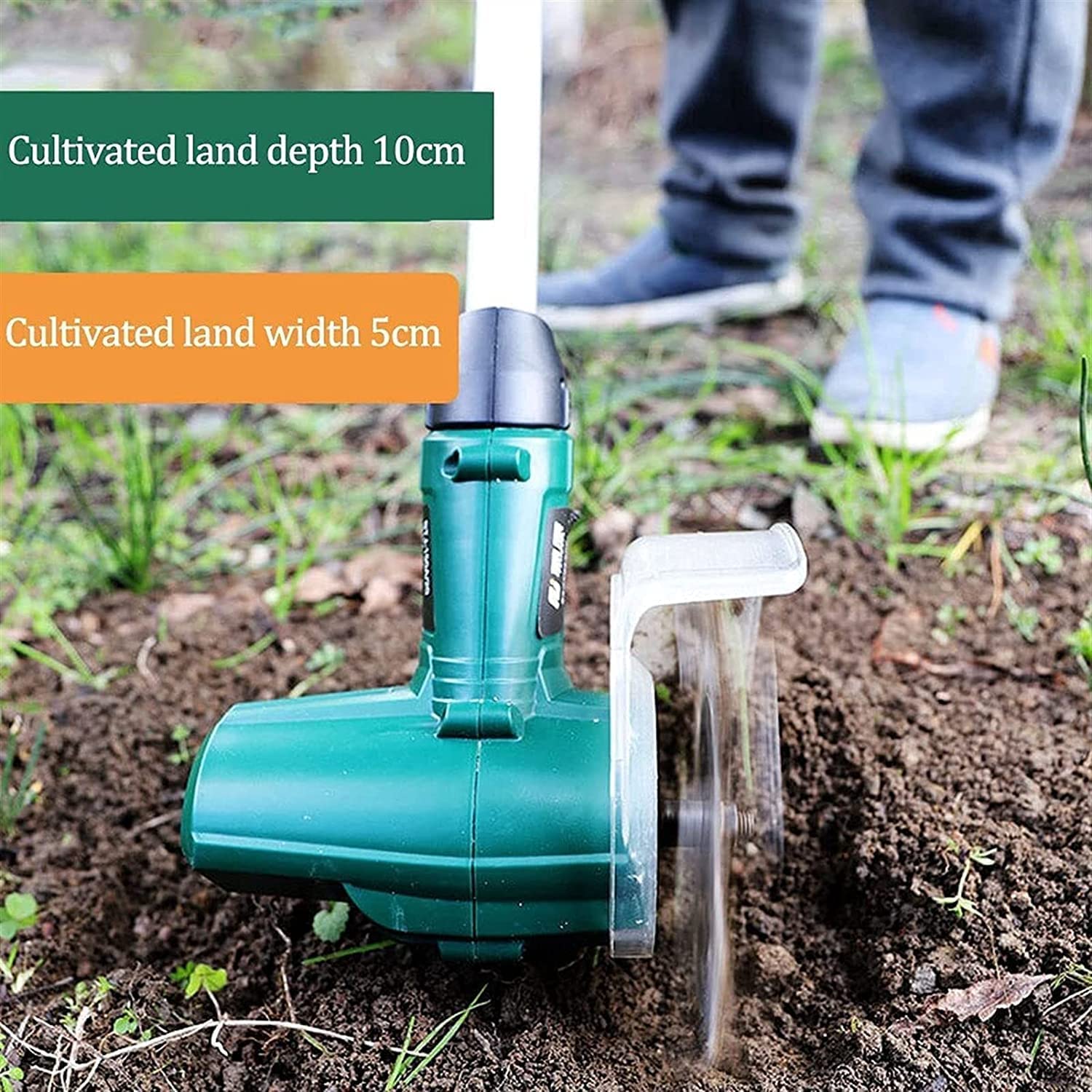 20V Cordless Garden Cultivator & Rotavator - 1500mAh Lithium Battery, 27mm Working Width, 62mm Max Depth, Powerful Blade for Lawn & Soil - Perfect for Home Gardening, Landscaping & Small Farm Use