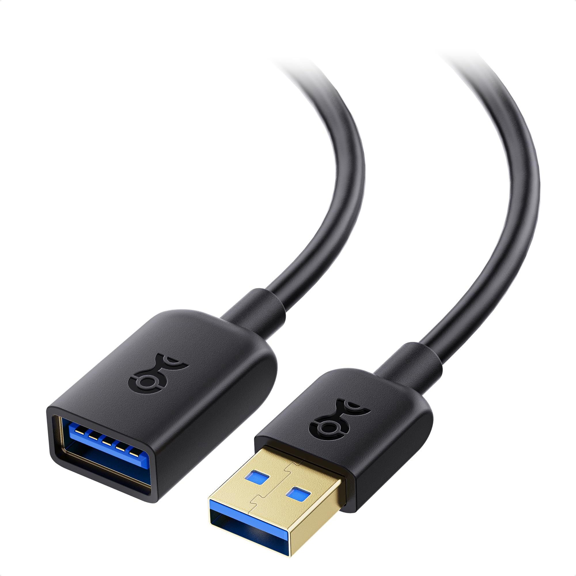 Cable Matters 2-Pack 6ft USB 3.0 Extension Cable Male to Female 5Gbps High Speed Extender for Webcam, VR Headset, Printer, External Hard Drive - Perfect for Home Office, Gaming Setup & PC Accessories (Black)