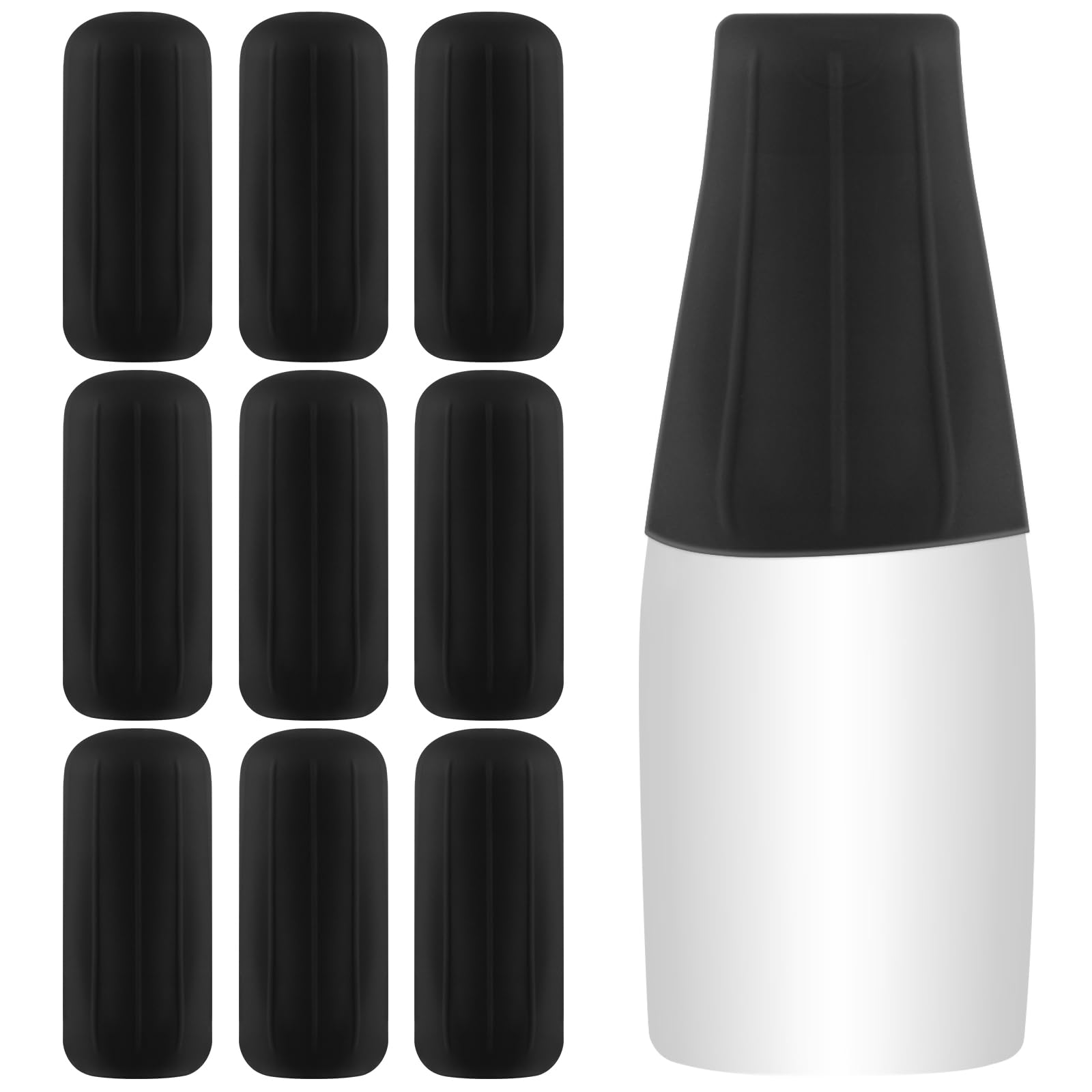 10 Pack Black Silicone Travel Bottle Covers - Reusable Toiletry Container Sleeves for Men & Women | Perfect for TSA Carry-On, Gym Bags, Camping & Vacation Essentials