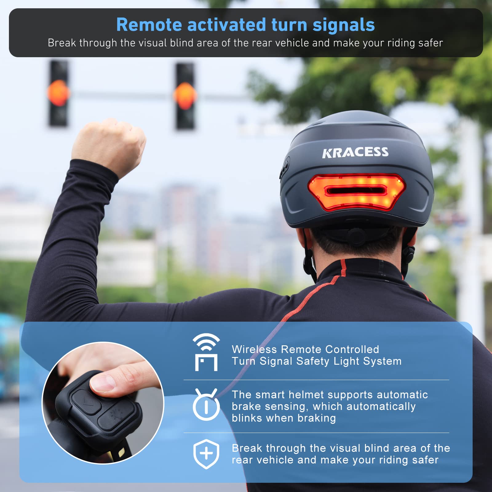 KRS-S1 Smart Bike Helmet for Men & Women - 1080P 60fps Sports Camera, Dual Antenna Bluetooth Cycling Helmet - Perfect for Road Biking, Commuting & Outdoor Adventures