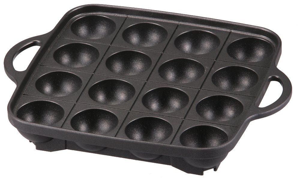 Iwatani Takoyaki Grill Pan - Medium Size, Non-Stick Cast Iron, Perfect for Japanese Octopus Balls - Ideal for Home Cooking, Parties & Asian Cuisine