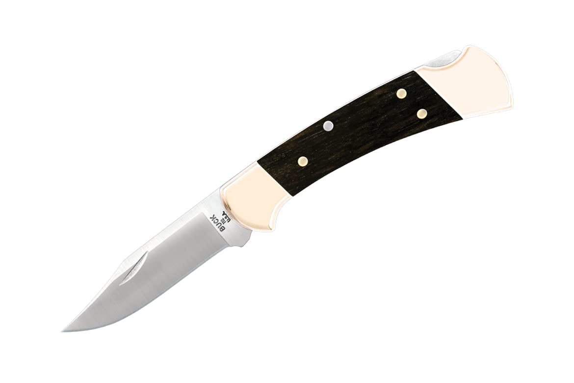 Buck Knives 112 Ranger Folding Knife with Leather Sheath - Premium Hunting & Outdoor Survival Knife for Camping, Hiking & Everyday Carry (EDC)