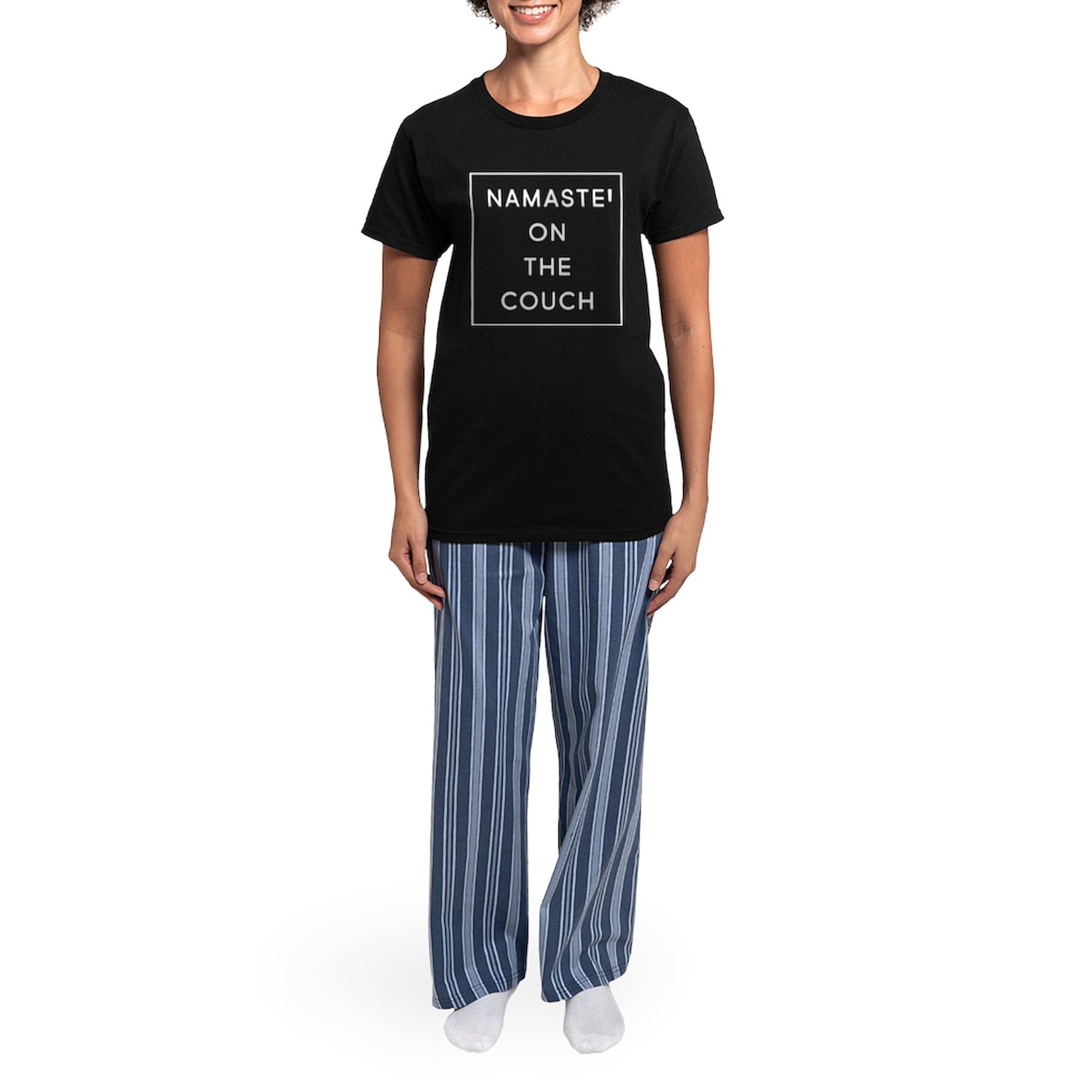 Namaste On The Couch Women's Dark Pajamas - Novelty Sleepwear for Women | Cozy Lounge & Sleepwear for Relaxing at Home