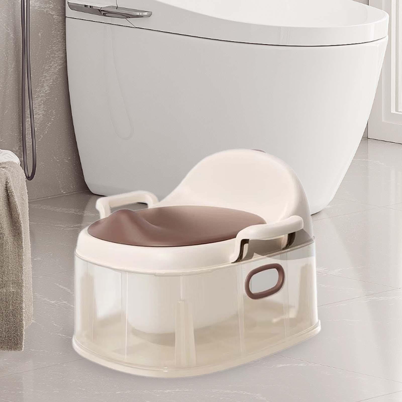 **Esquirla Kids Potty Chair - Non-Slip Toddler Training Toilet for Boys & Girls, Easy to Empty & Clean, Realistic Design, Brown - Perfect for Home, Travel & Daycare Potty Training**