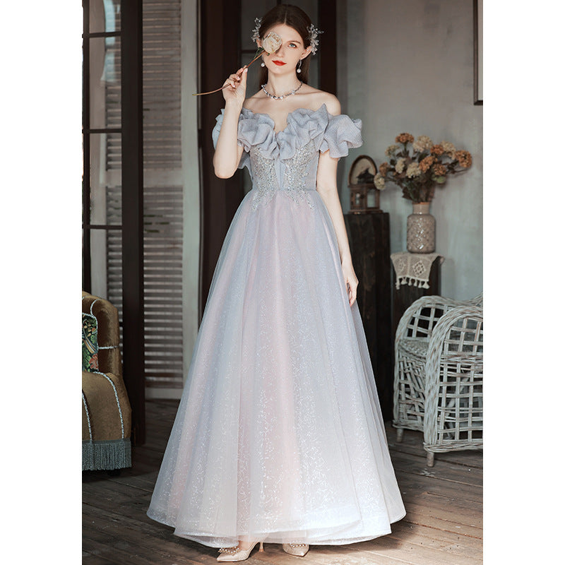 Elegant Off Shoulder Long Prom Dress A-Line Evening Gown for Women - Perfect for Formal Events, Weddings & Special Occasions