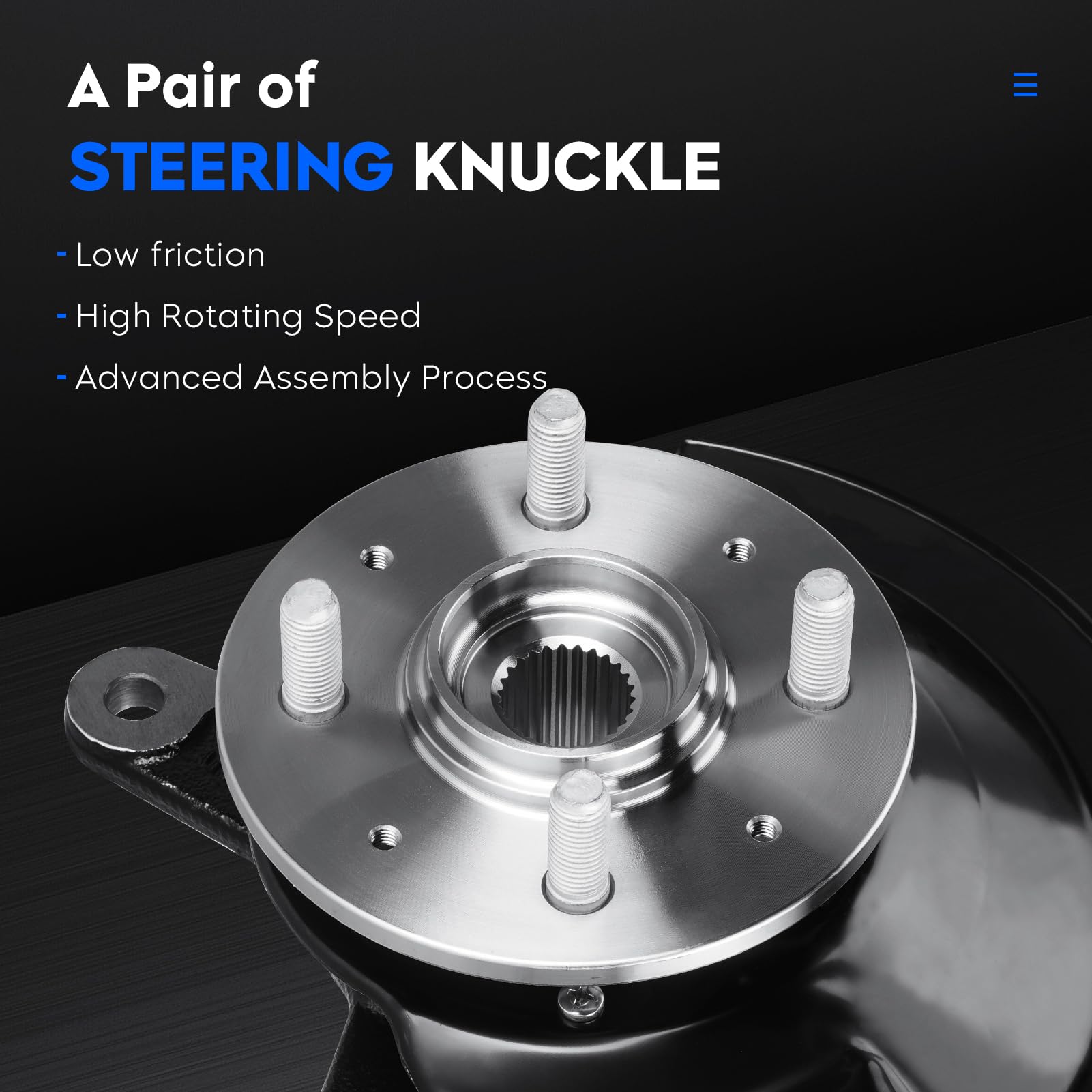 Honda Civic 2003-2005 Front Left & Right Steering Knuckle & Wheel Bearing Hub Assembly - Compatible with 1.7L Engine, Replaces 698-494 & 698-495 - Perfect for Suspension Repair & Wheel Bearing Replacement